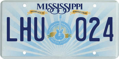 MS license plate LHU024