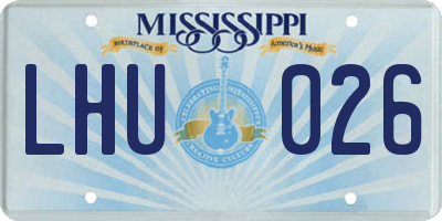 MS license plate LHU026