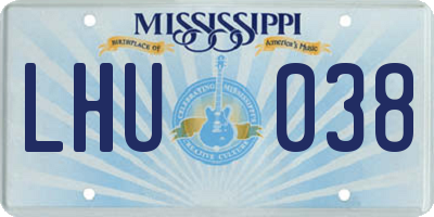 MS license plate LHU038