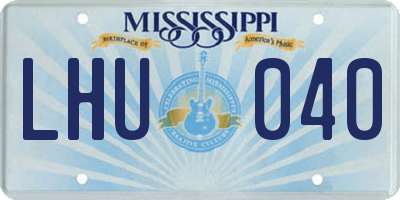 MS license plate LHU040