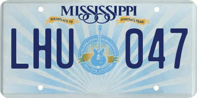 MS license plate LHU047