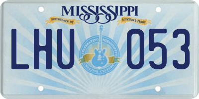 MS license plate LHU053