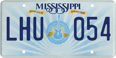 MS license plate LHU054