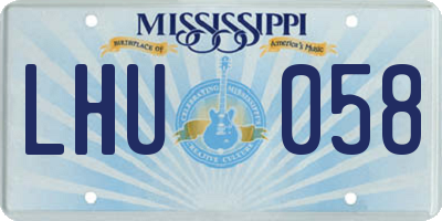 MS license plate LHU058