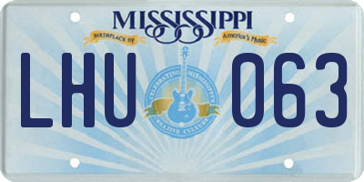 MS license plate LHU063