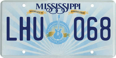 MS license plate LHU068