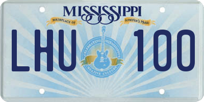 MS license plate LHU100