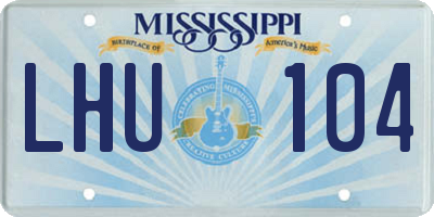 MS license plate LHU104