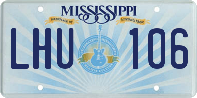 MS license plate LHU106