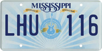 MS license plate LHU116