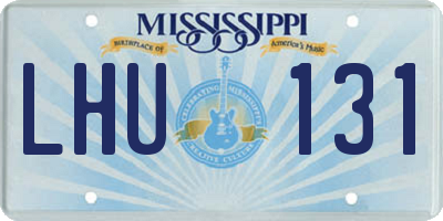 MS license plate LHU131