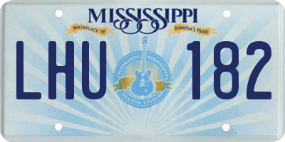 MS license plate LHU182