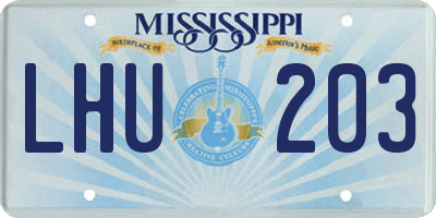 MS license plate LHU203