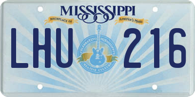 MS license plate LHU216