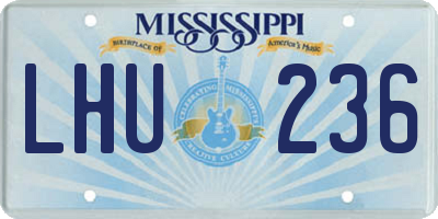 MS license plate LHU236