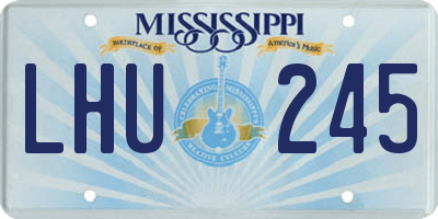MS license plate LHU245