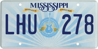 MS license plate LHU278