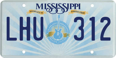 MS license plate LHU312