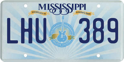 MS license plate LHU389