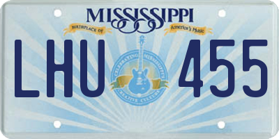 MS license plate LHU455