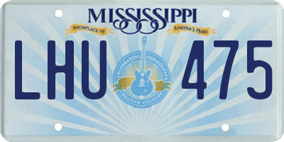 MS license plate LHU475