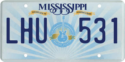 MS license plate LHU531