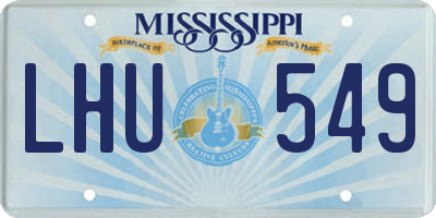 MS license plate LHU549