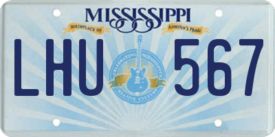 MS license plate LHU567
