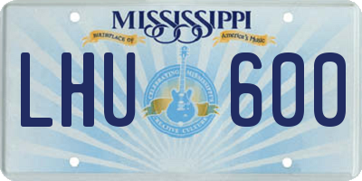 MS license plate LHU600