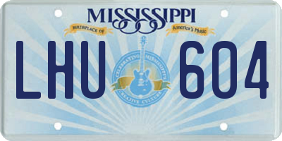 MS license plate LHU604