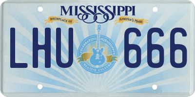 MS license plate LHU666