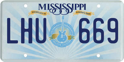 MS license plate LHU669
