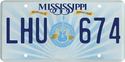 MS license plate LHU674