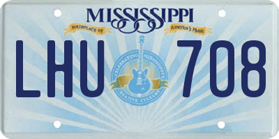 MS license plate LHU708
