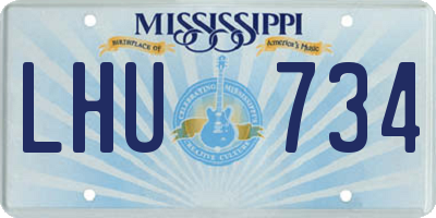 MS license plate LHU734