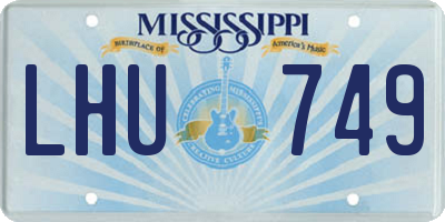 MS license plate LHU749