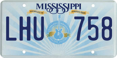 MS license plate LHU758