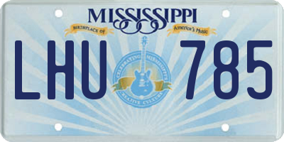 MS license plate LHU785