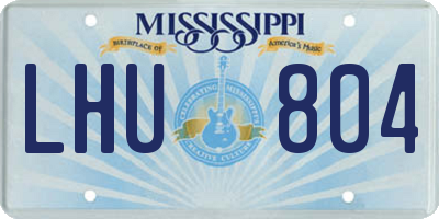 MS license plate LHU804