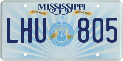 MS license plate LHU805