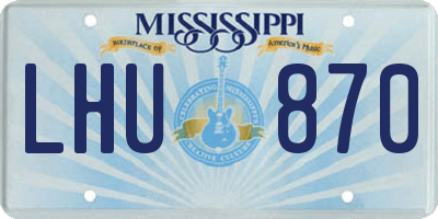 MS license plate LHU870