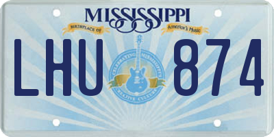MS license plate LHU874
