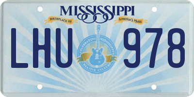 MS license plate LHU978