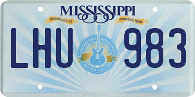 MS license plate LHU983