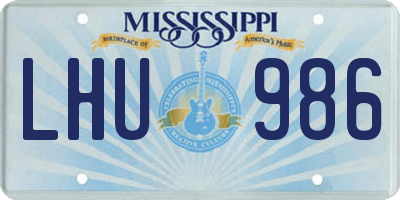MS license plate LHU986