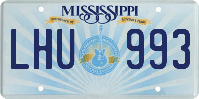 MS license plate LHU993
