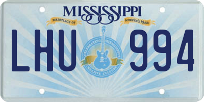 MS license plate LHU994