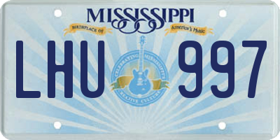 MS license plate LHU997