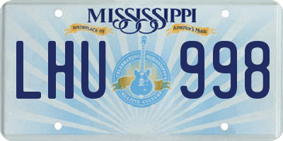 MS license plate LHU998