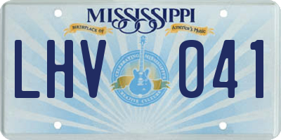 MS license plate LHV041